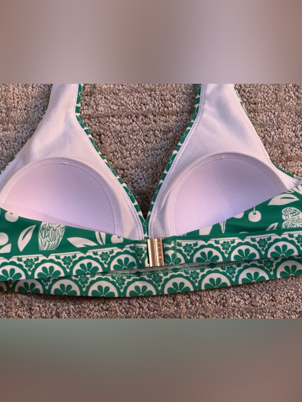 Boden Ios V Panel Bikini Top Rich Emerald Ornate Tropics US 2 UK 6 - Picture 11 of 12